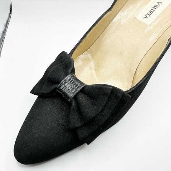 Bottega Veneta Black 7AA Suede Bow  3” Heels Pumps Shoe Classic Designer Italy - Picture 12 of 13